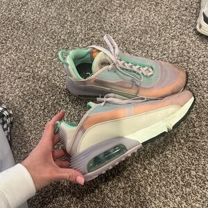 Nike Pastel Green and Purple Women's Sneakers